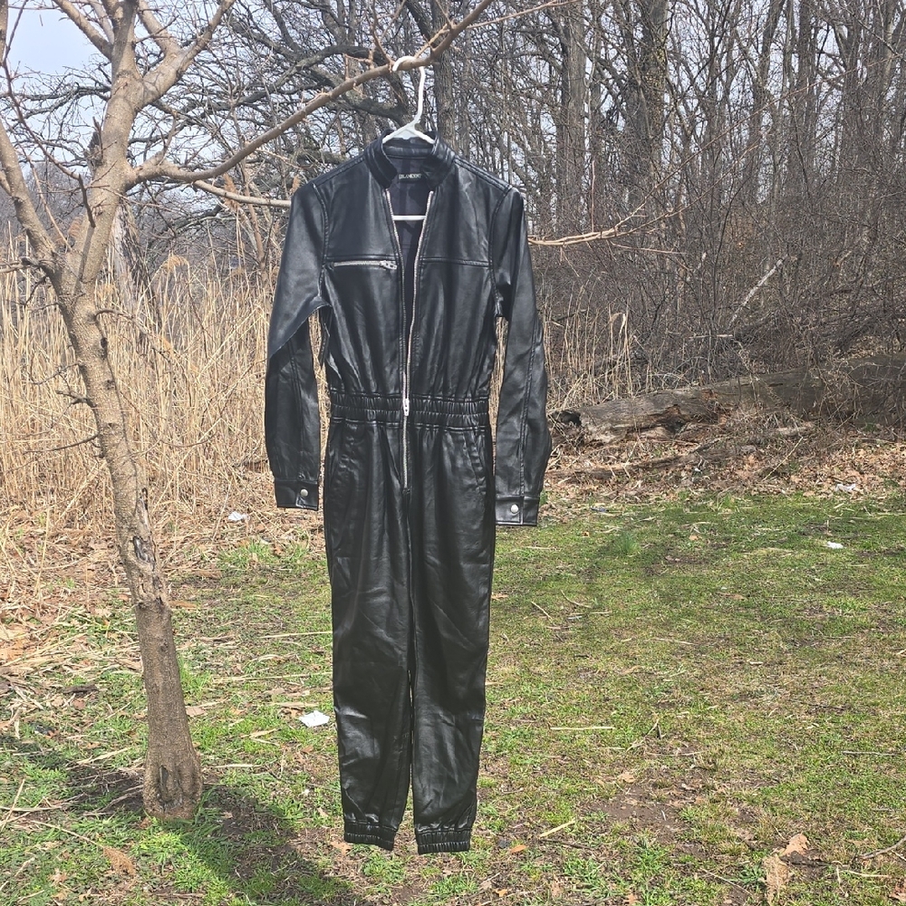Blank NYC Black Faux Leather Jacket with Zipper